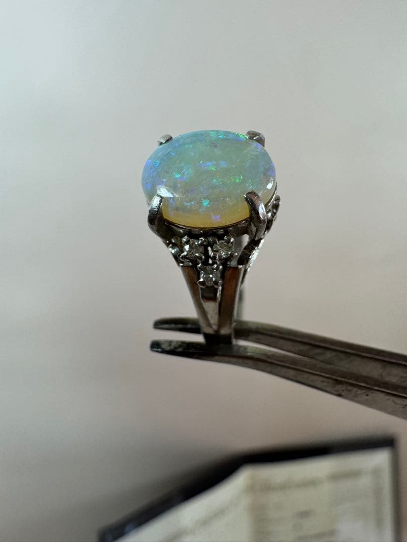 宝石 指輪天然ダイヤモンド Pt900刻印サイズ、8.00mm x9.90mm