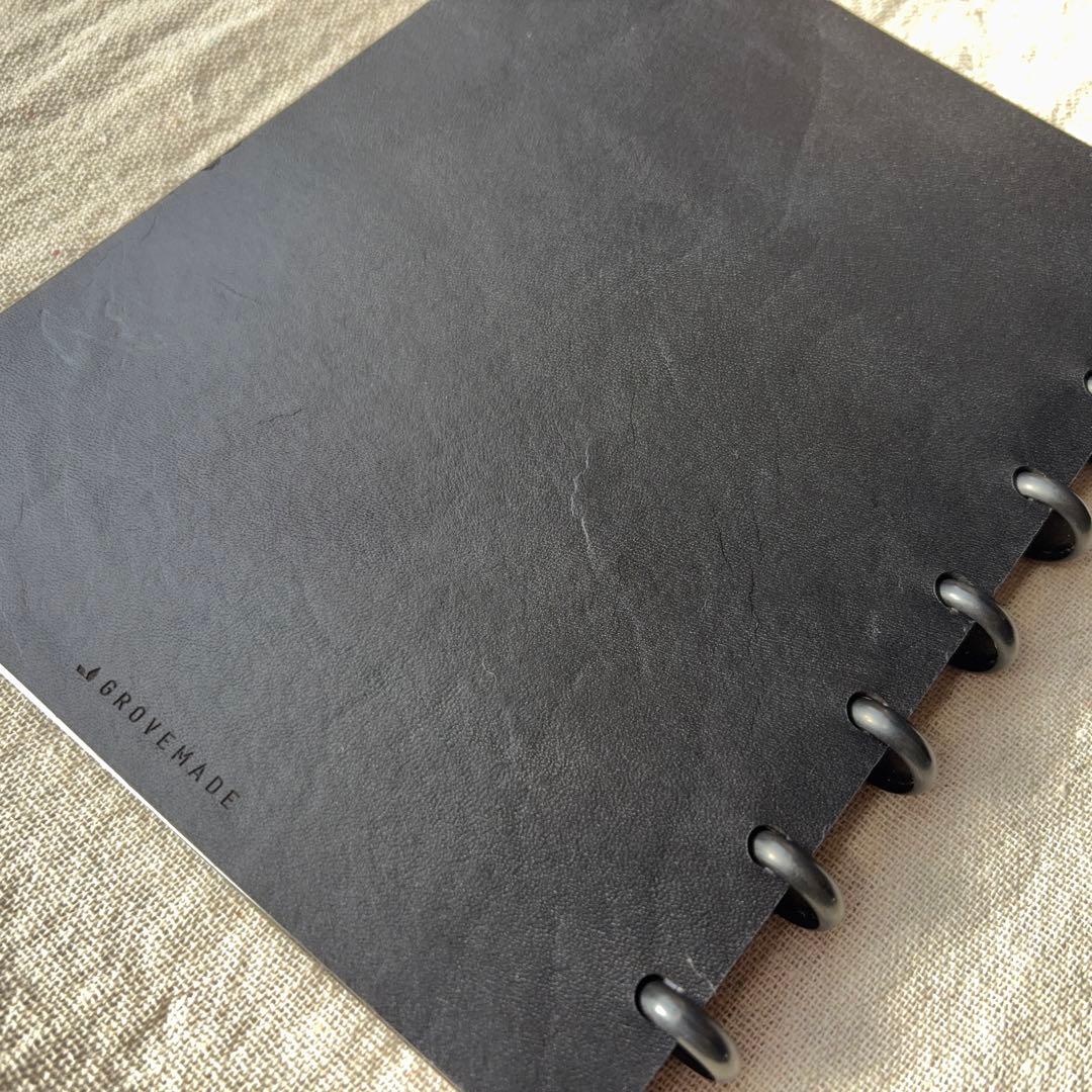 ノート・メモ帳 Grovemade Leather Notebook Medium Black