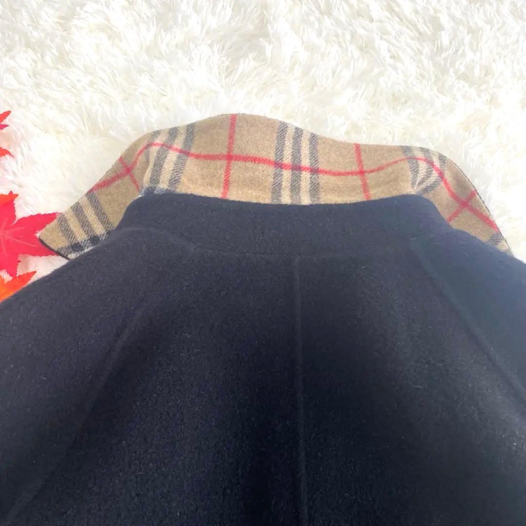 バーバリーロンドン　BURBERRYステンカラーコート　羊毛 カシミヤM 黒