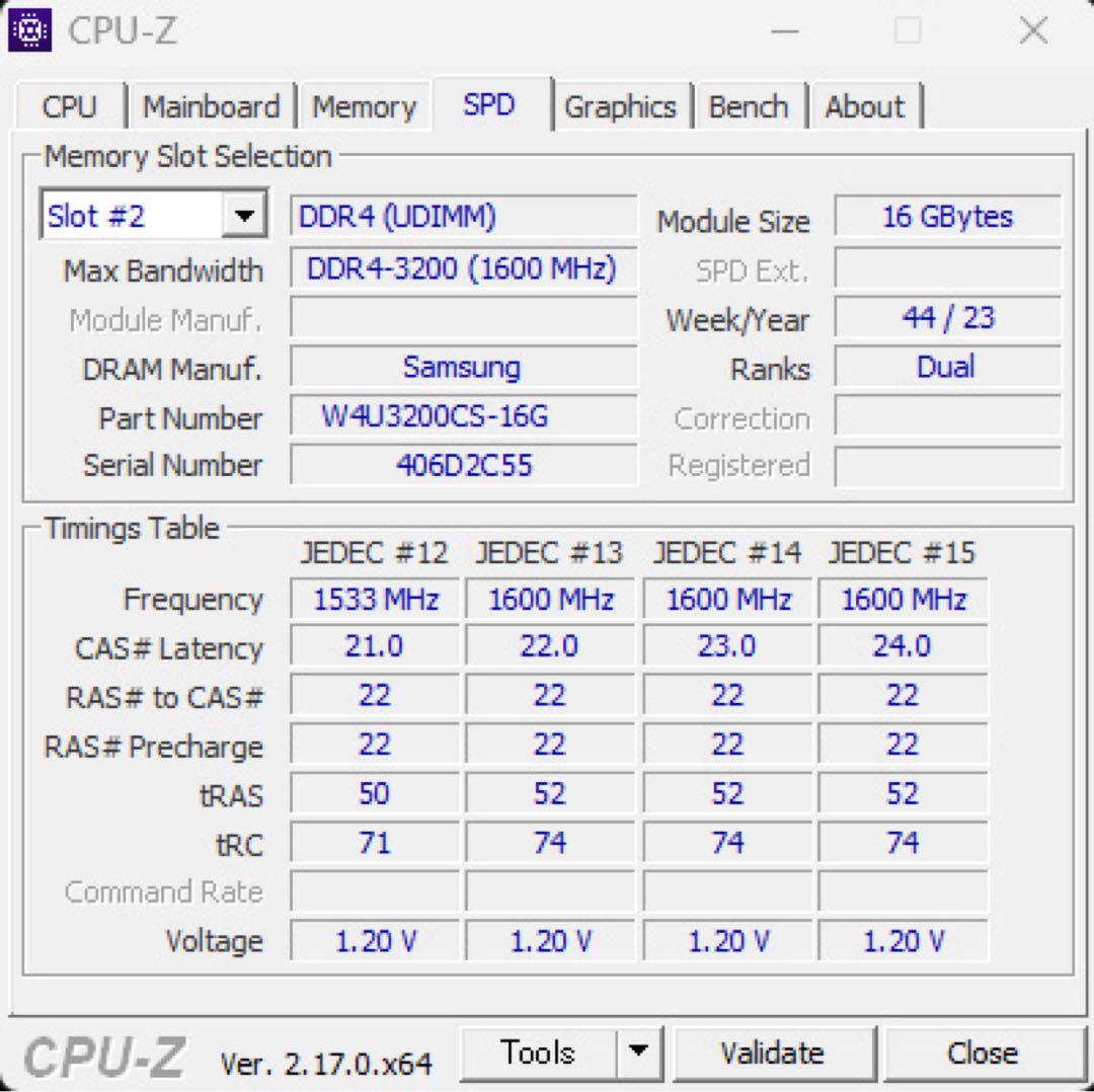 Samsung DDR4-3200 32GB (16GB x2枚)