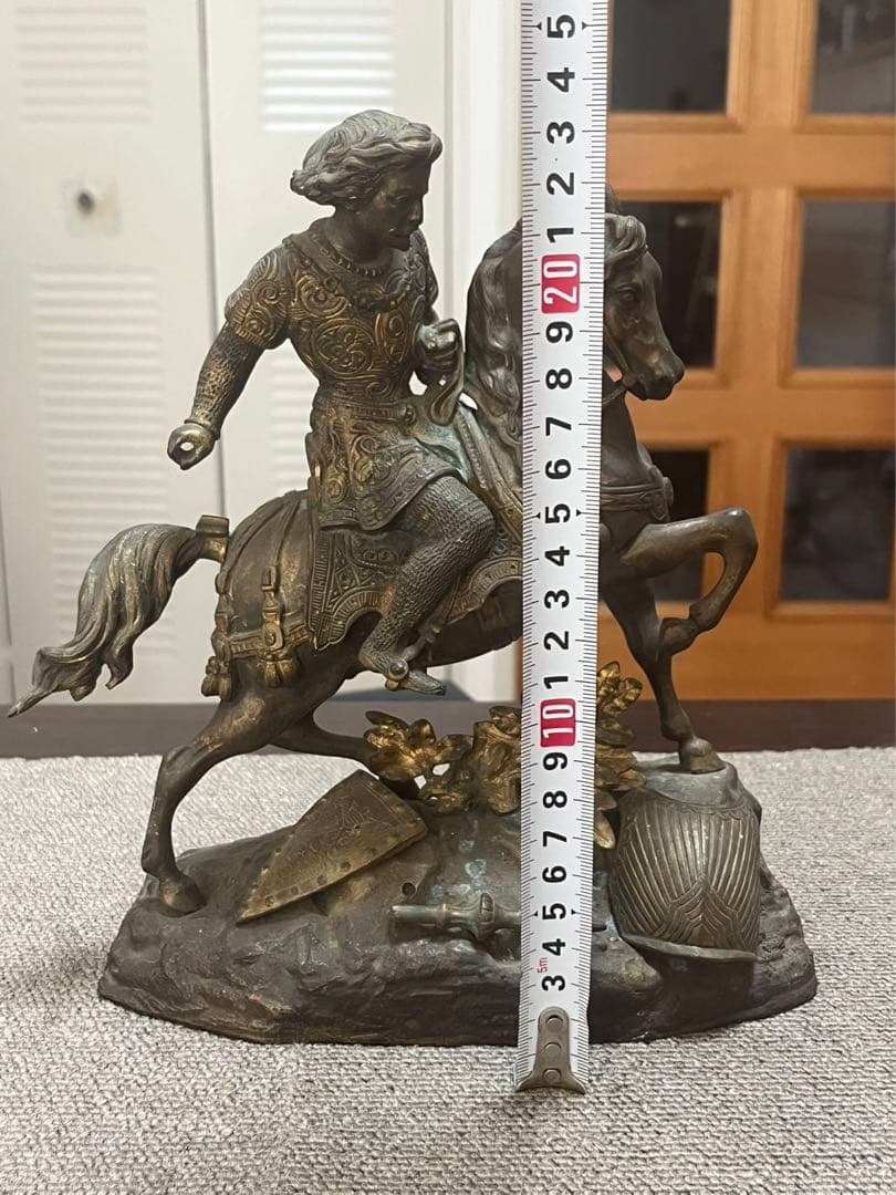 戦馬に乗る　北欧彫像置物フィギュア　真鍮　インテリア