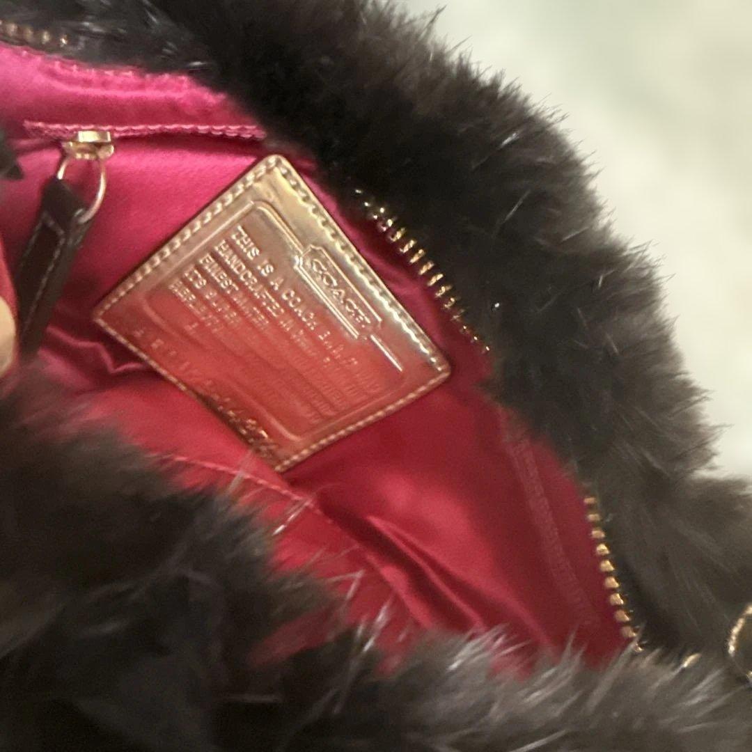 【美品】COACH ミンク　ファーミニバッグ