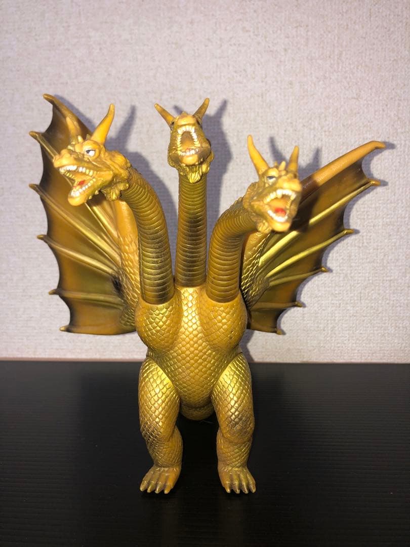 キングギドラ 2体★貴重な2本角★タグ付き歴代怪獣ボックス版　硬質ソフビ1984
