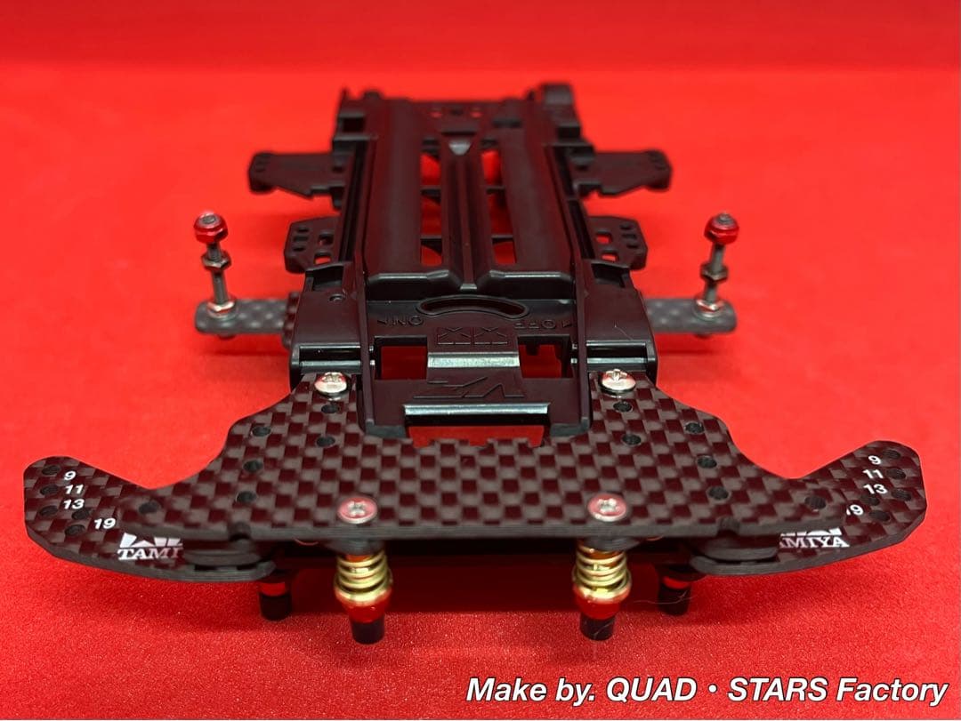 【ミニ四駆・VZ用】2軸ATピボットバンパー＋フロント提灯　2022／カーボン