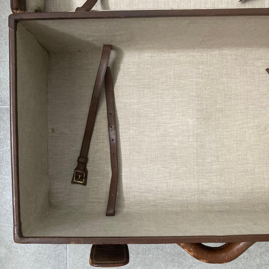 超特大 ヴィンテージ レザートランクケース トランクバッグ 73cm×41cm⑥