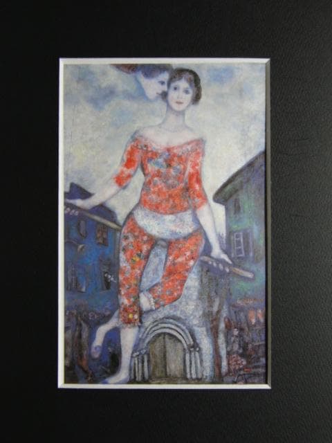 シャガール、『アクロバット』、希少な画集より、新品高級額・額装付