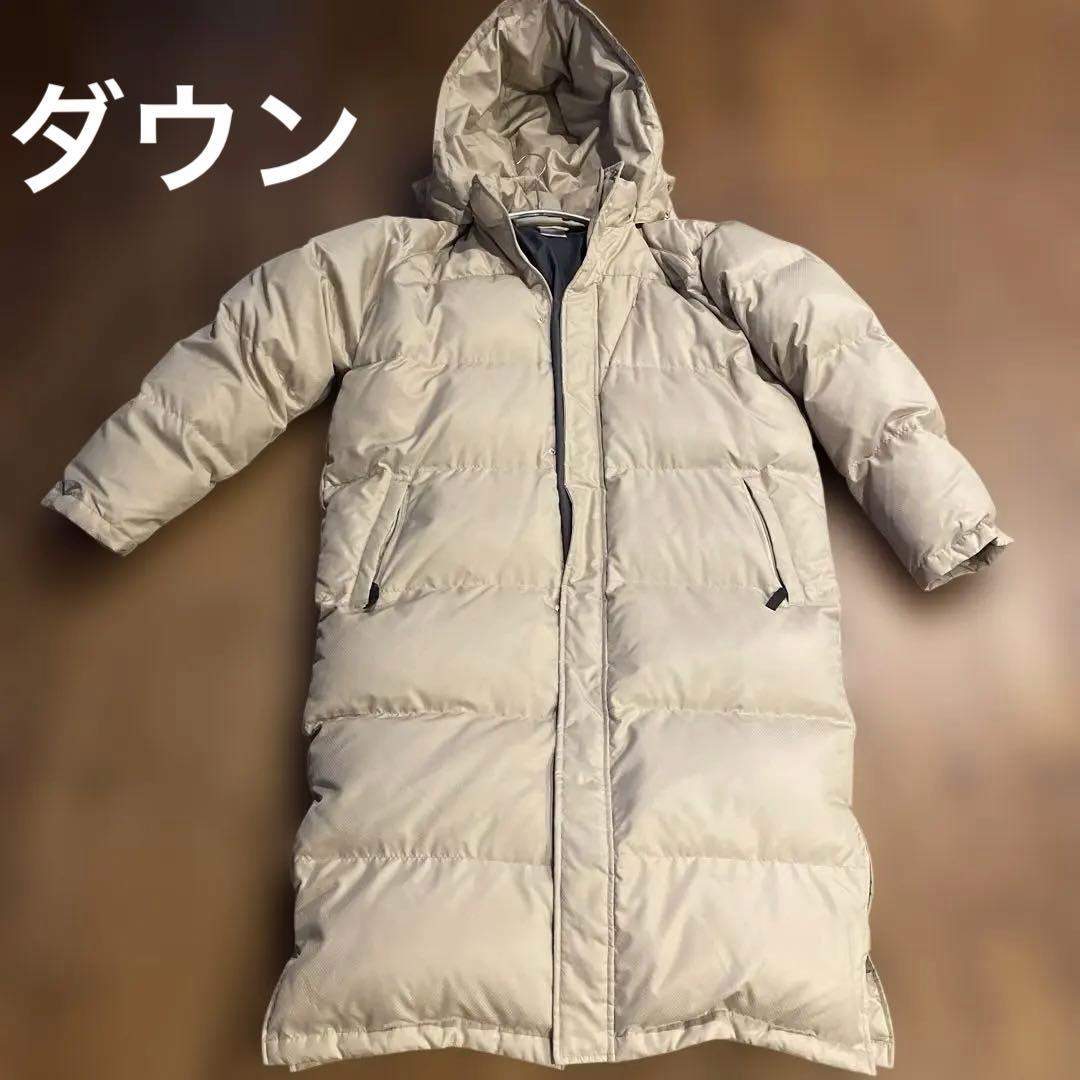 【極美品】X-united ベンチコート ロング ダウン　ベージュ　メンズＸＯ