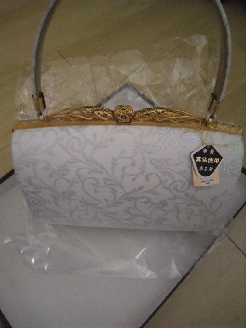 アイボリー 和装用バッグと草履セット