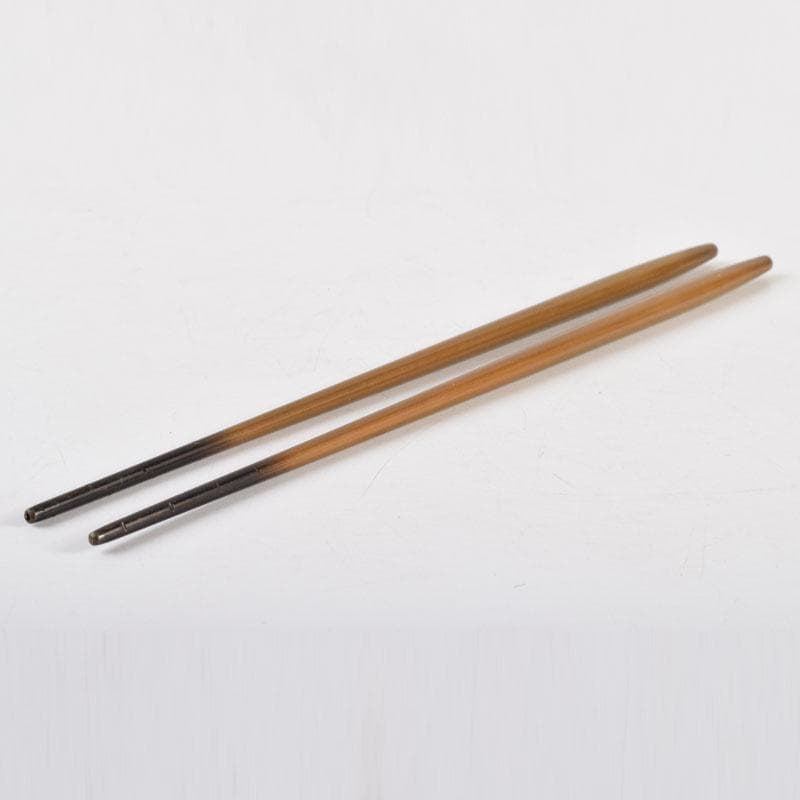 茶道具　金屋　金谷五郎三郎作　黄銅　銀頭大根式　火箸　共箱　N　9215