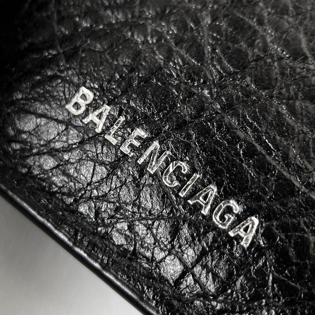 美品 バレンシアガ ペーパー ミニウォレット グラフィティ ブラック 財布