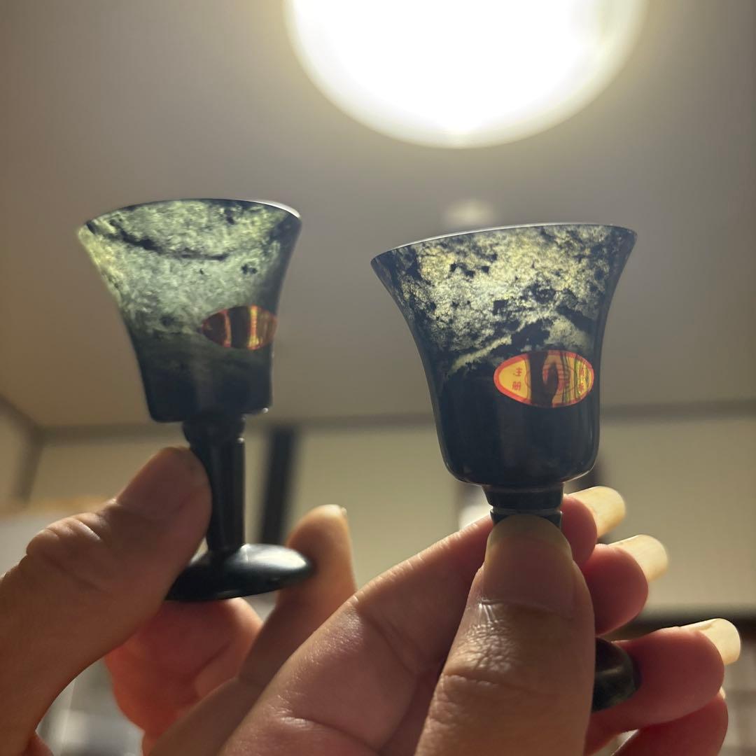 夜光杯　中国甘粛省酒泉の特産　未使用美品　化粧箱入り10枚セット