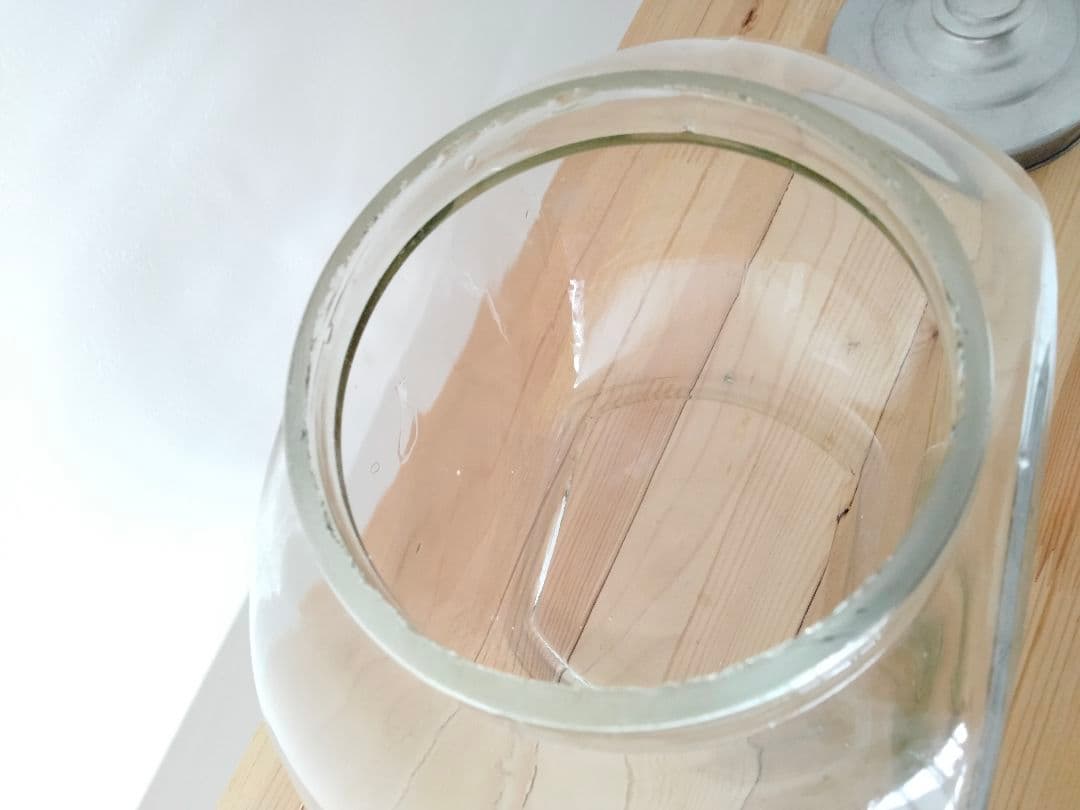 ガラス瓶　昭和レトロ キャンディポット ブリキ蓋付き　駄菓子　猫瓶　 昭和初期