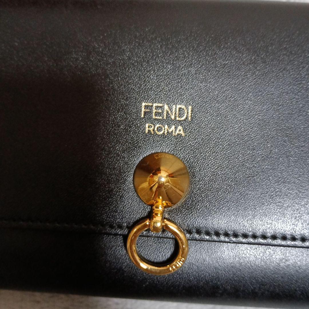 FENDI ブラックレザー 二つ折り財布