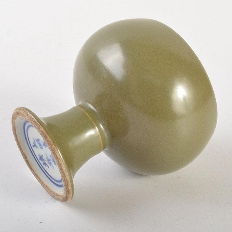 中国　大明嘉靖年製　茶葉末釉　高足杯　合わせ箱　C　6800