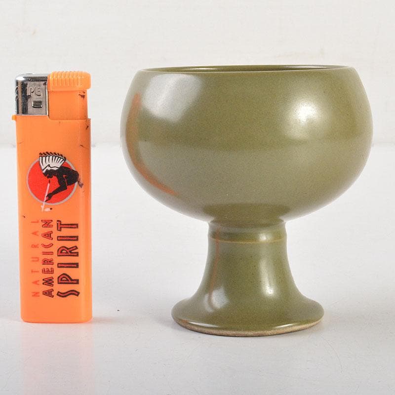 中国　大明嘉靖年製　茶葉末釉　高足杯　合わせ箱　C　6800