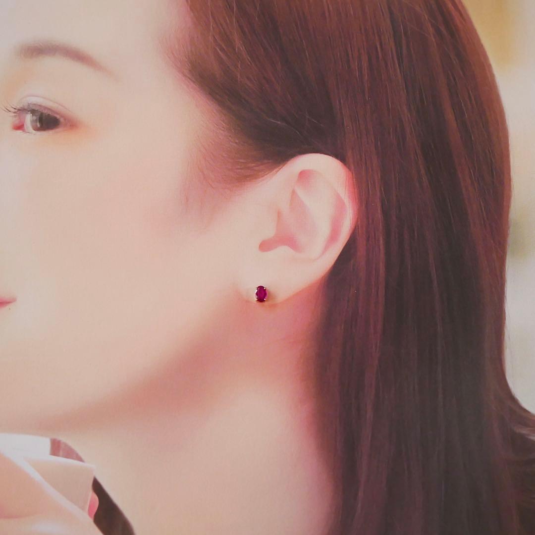 年末セール【新品】 天然 ルビー k10 スタッドピアス 計0.9ct 鑑別付