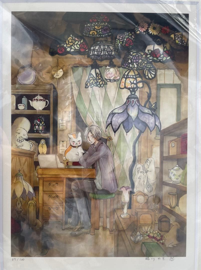 夏目友人帳 大原画展 複製原画 ニャンコ先生 版画