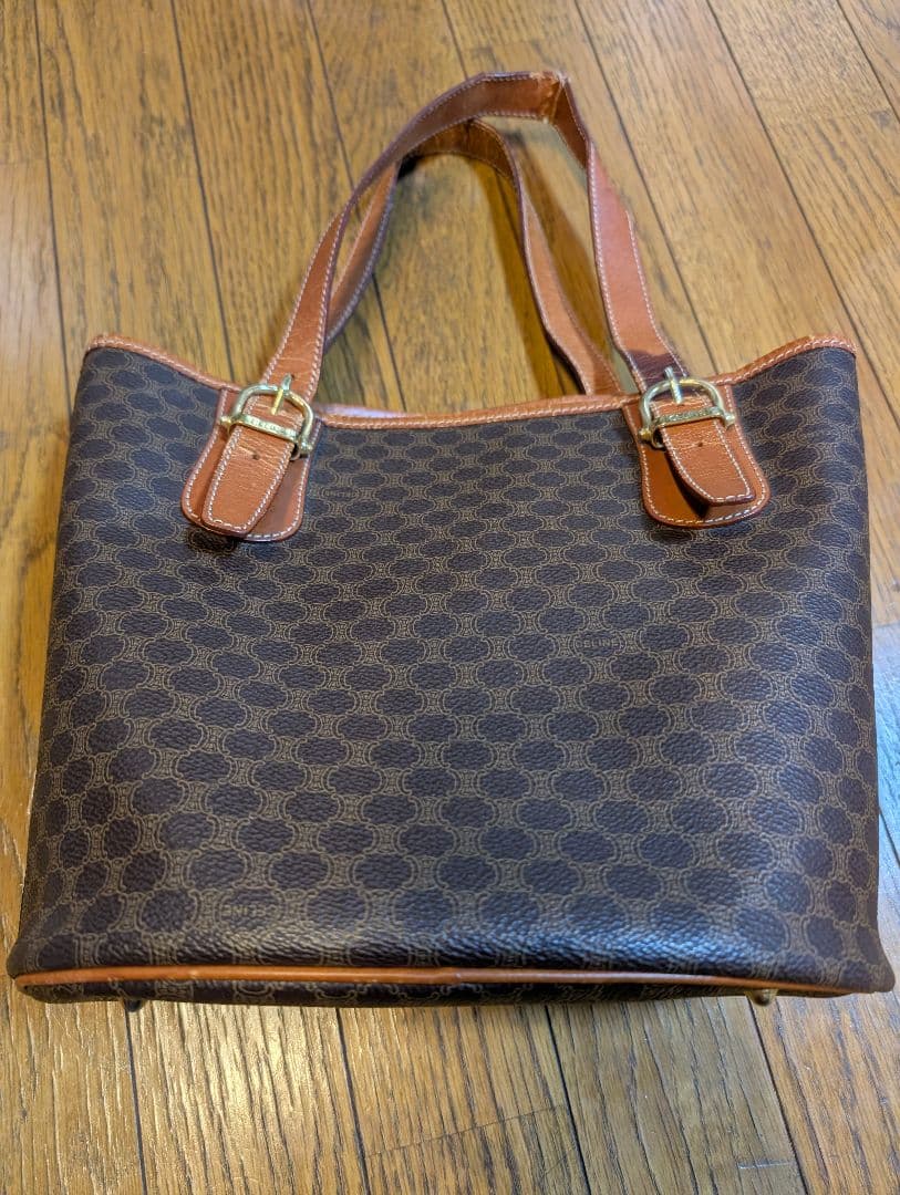 CELINE　 ブラウン　レザー　ショルダー　バッグ