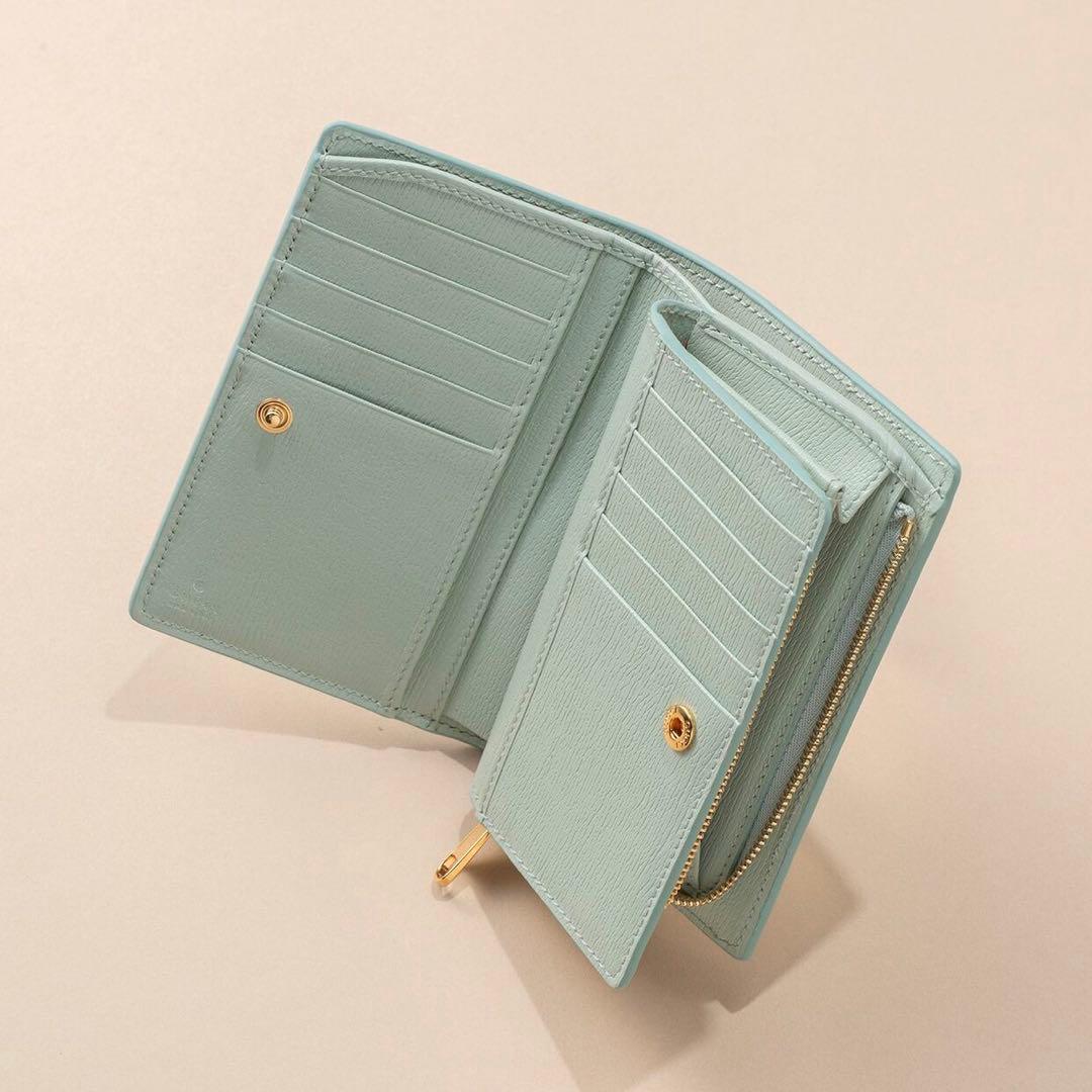 【新品未使用】GUCCI 財布 セラドングリーン×ピンク　折り財布