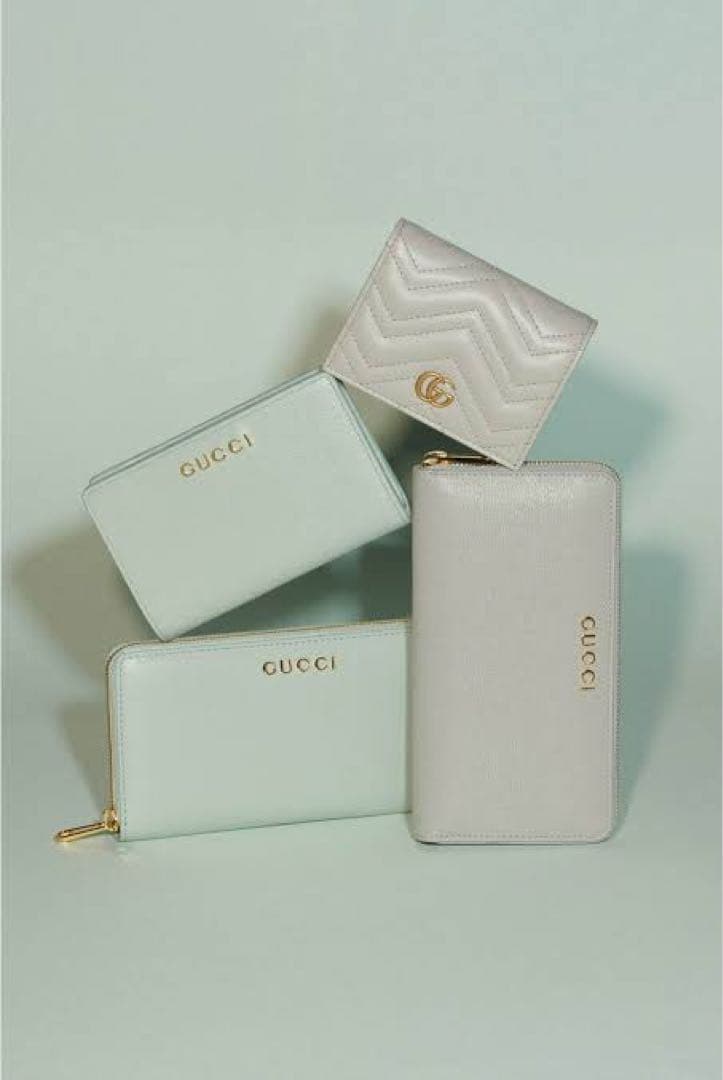 【新品未使用】GUCCI 財布 セラドングリーン×ピンク　折り財布