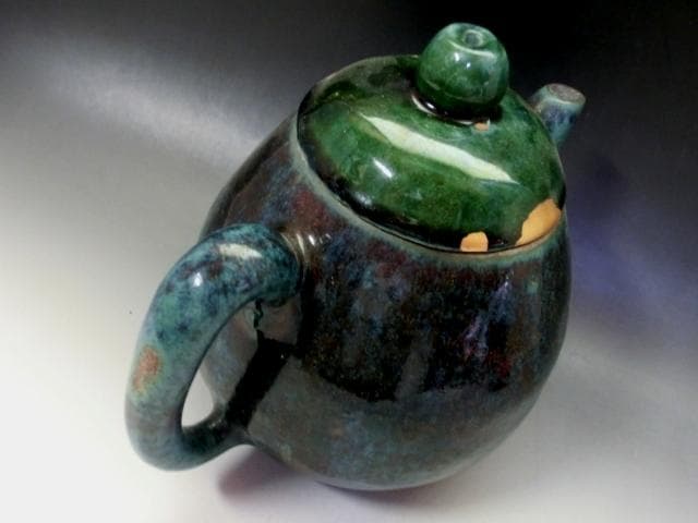 水注■水指 水次 青緑釉 昊廻昌？金継ぎ直し有り お茶道具 煎茶道具 骨董品■