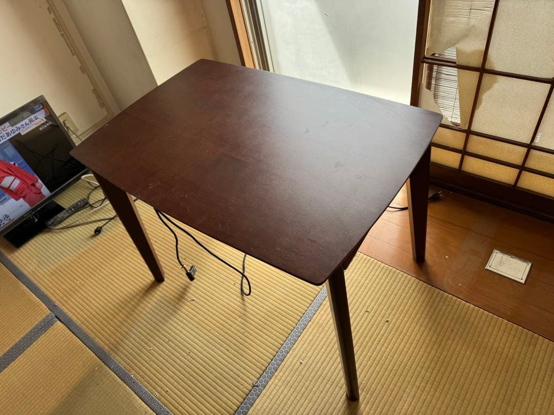 全国発送無料　木目調こたつダイニングテーブル オールシーズン対応