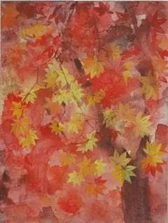 絵画 インテリア 絵 油絵 uF3-061513 風景 紅葉 秋