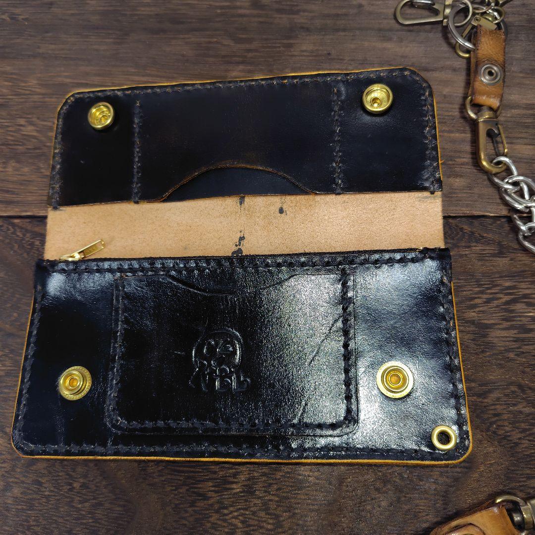 トラッカーウォレット 手染め ブラック