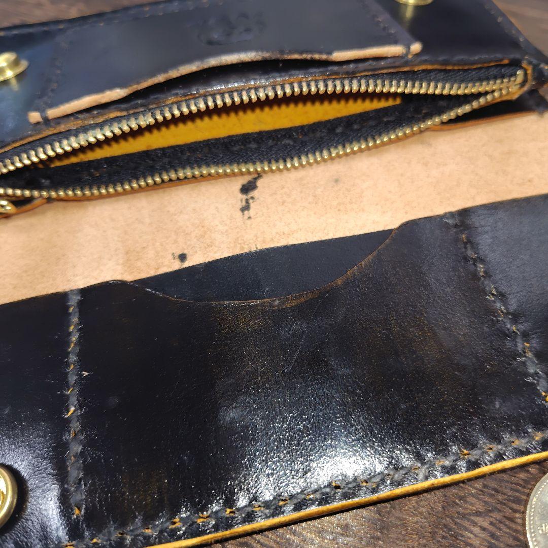 トラッカーウォレット 手染め ブラック