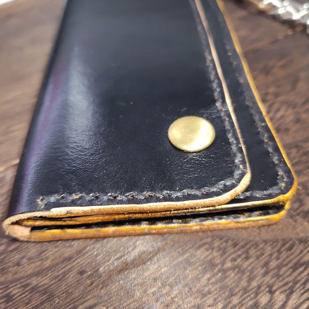 トラッカーウォレット 手染め ブラック