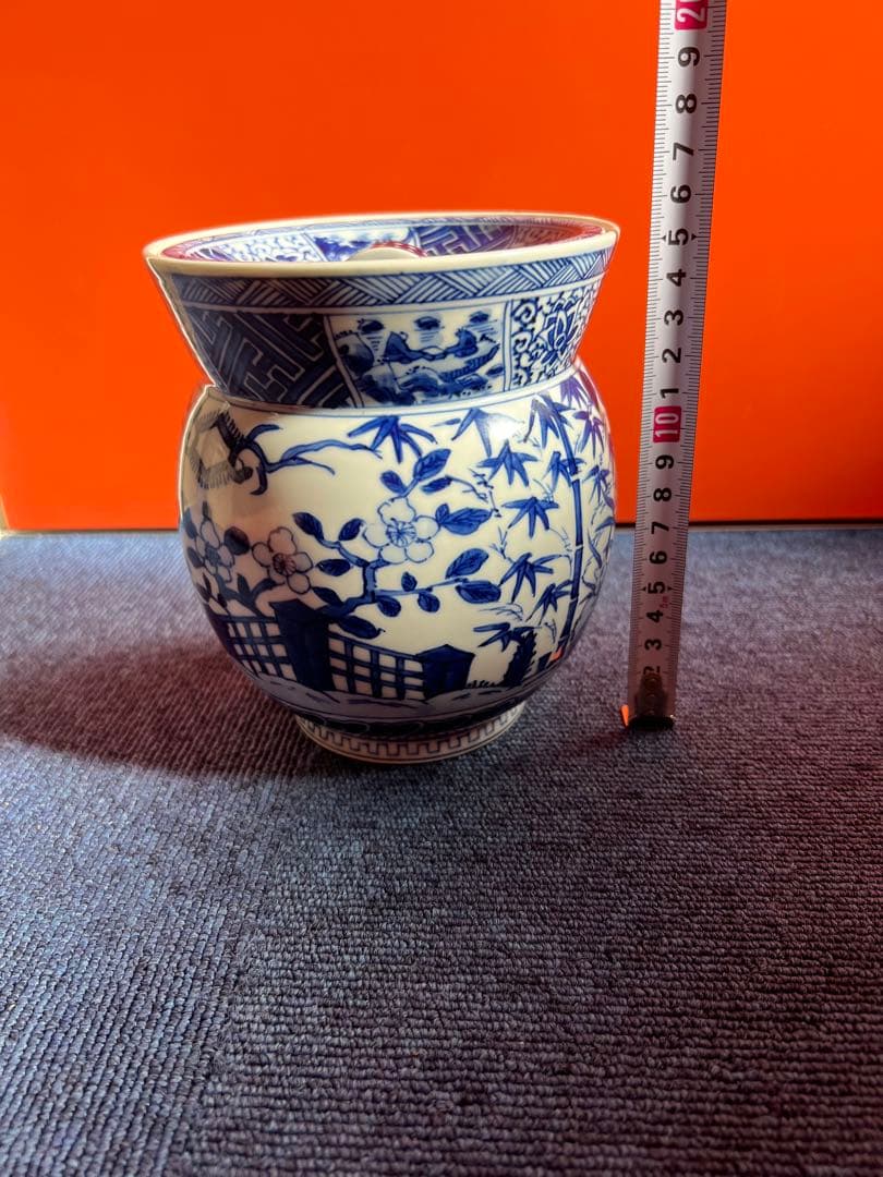 1233 平安徳永　青花染付　水指