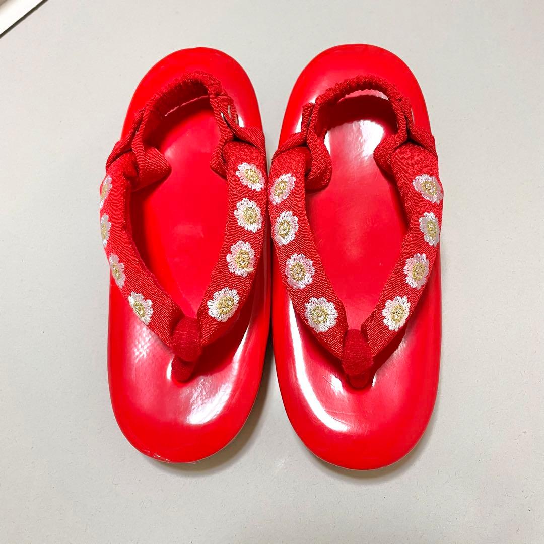 花ひめ 七五三　3歳着物　正絹　赤