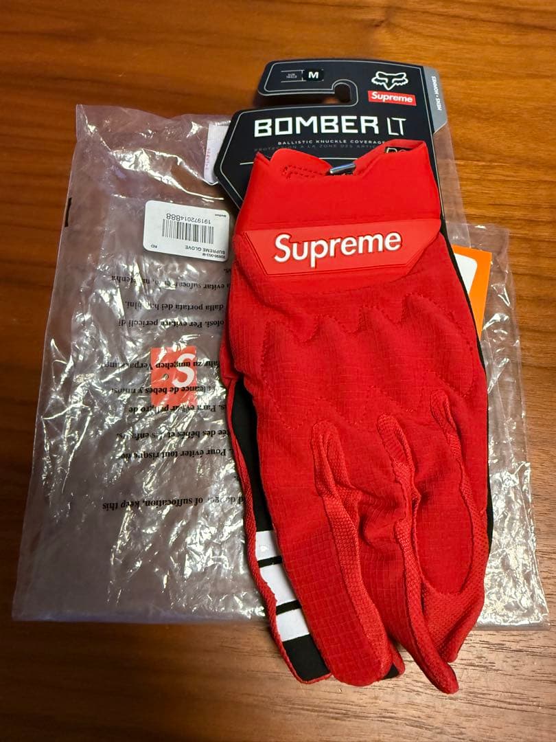 未使用品　18SS Supreme Fox Racing Gloves 赤　M