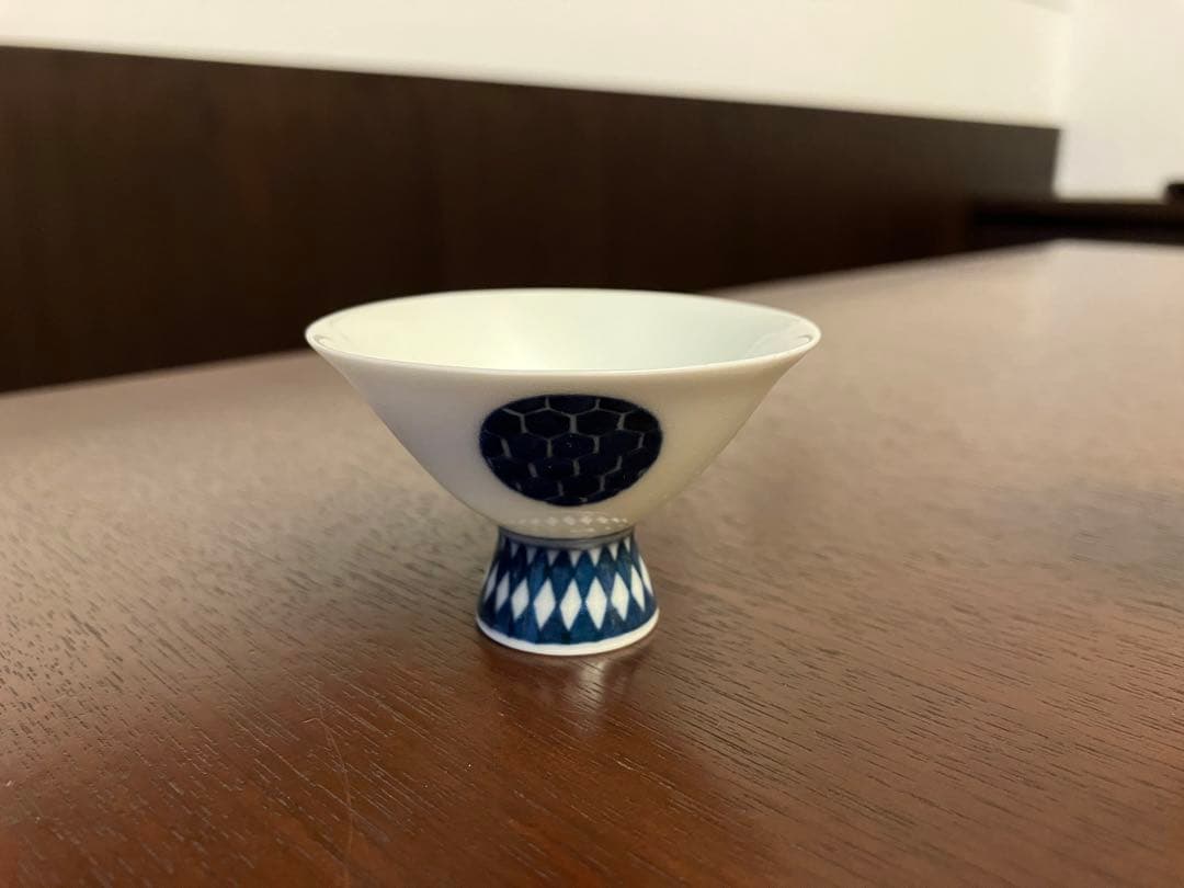 今右衛門　染付丸紋模様徳利　お猪口