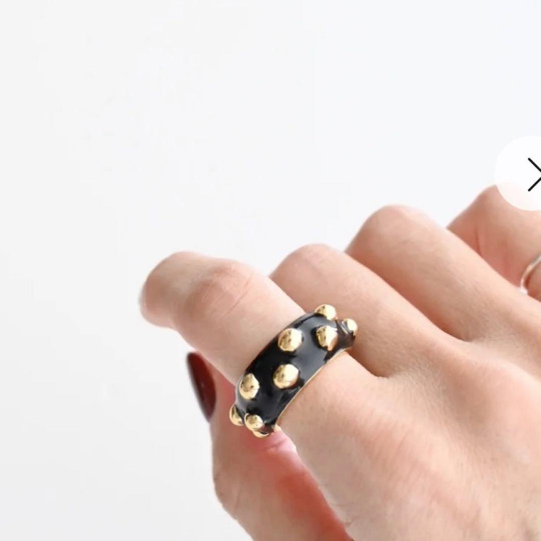 CHIEKO+チエコプラスdeco macaron リング13号ゴールドブラック