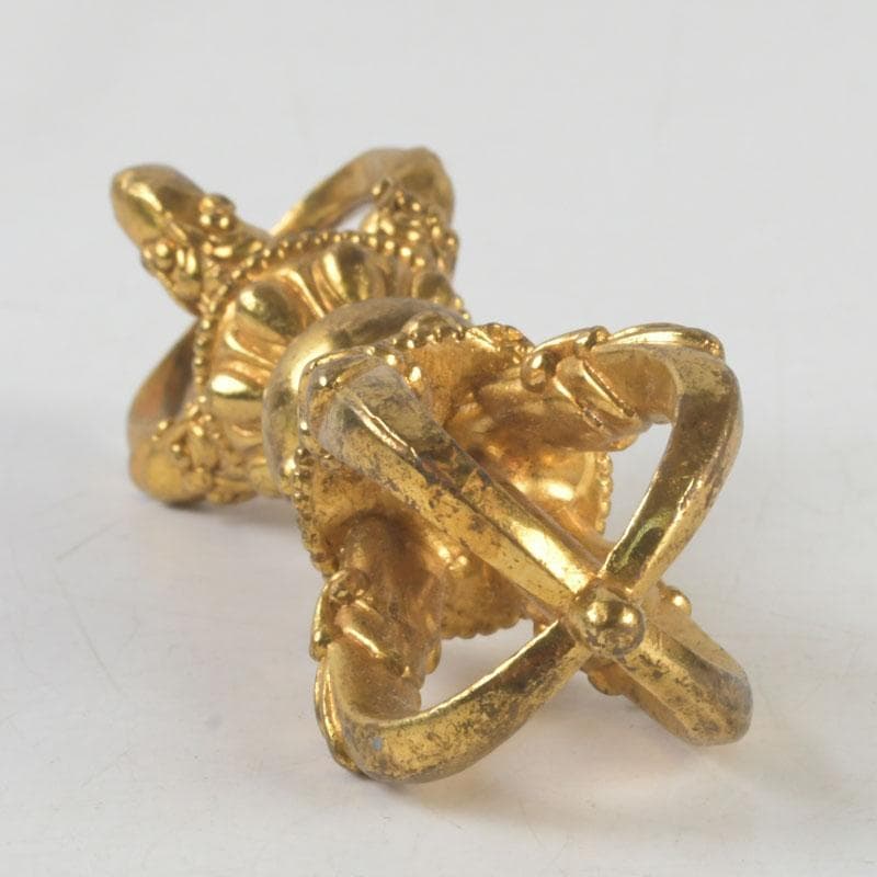 チベット密教法具　古銅鍍金　五鈷杵　金剛杵　V　9570