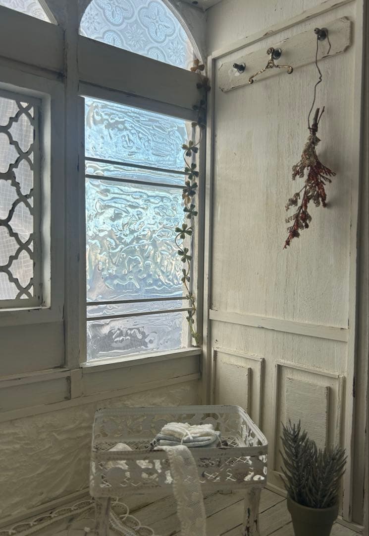 木製ドールハウス・背景ボード・ミニチュアハウス・ハンドメイド☆1/6