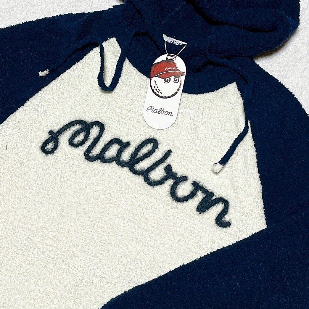 新品　マルボン　malbon　ゴルフ　フード付トップス　ネイビー　レディース