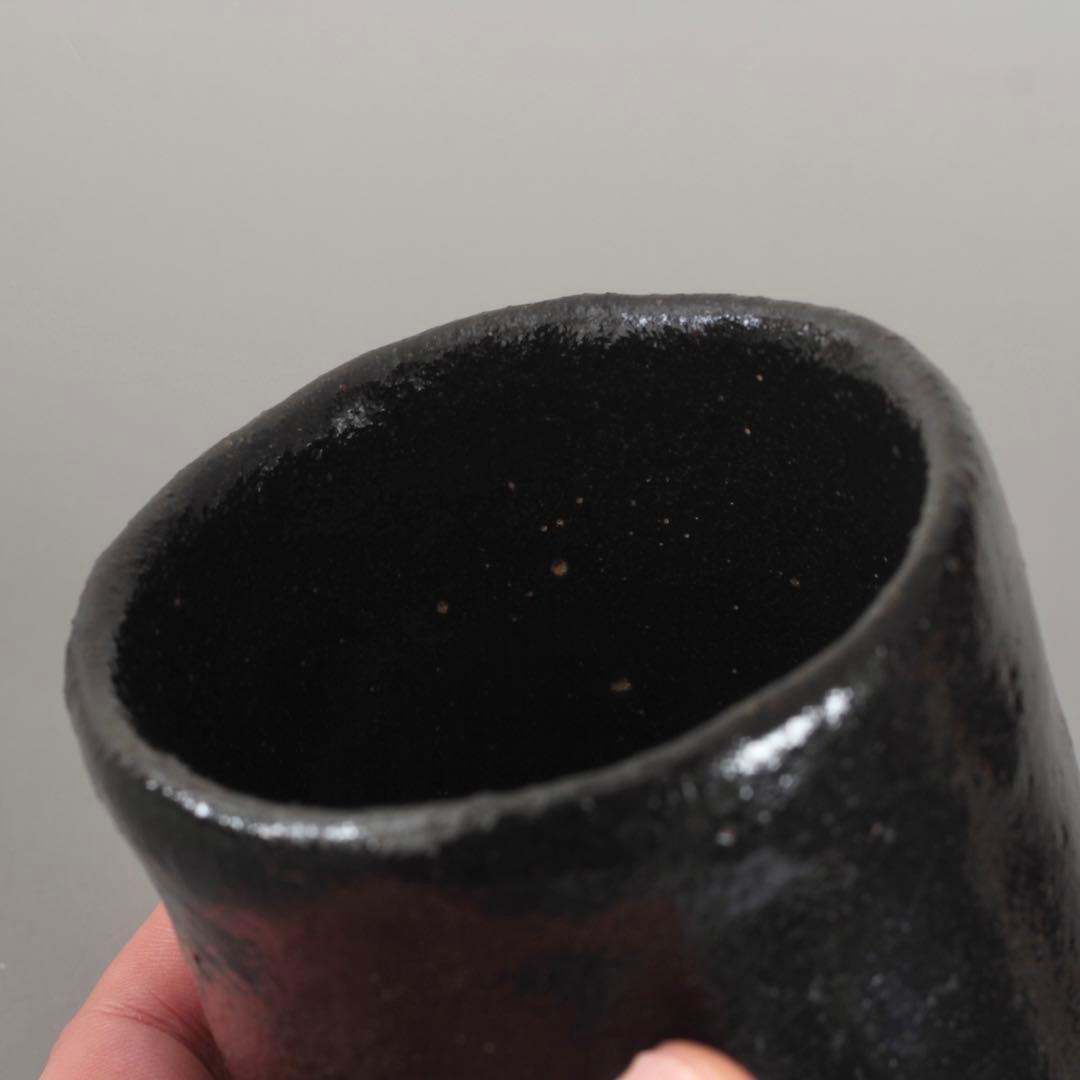 bluesky 黒楽 筒茶碗 茶道具 古道具 アンティーク