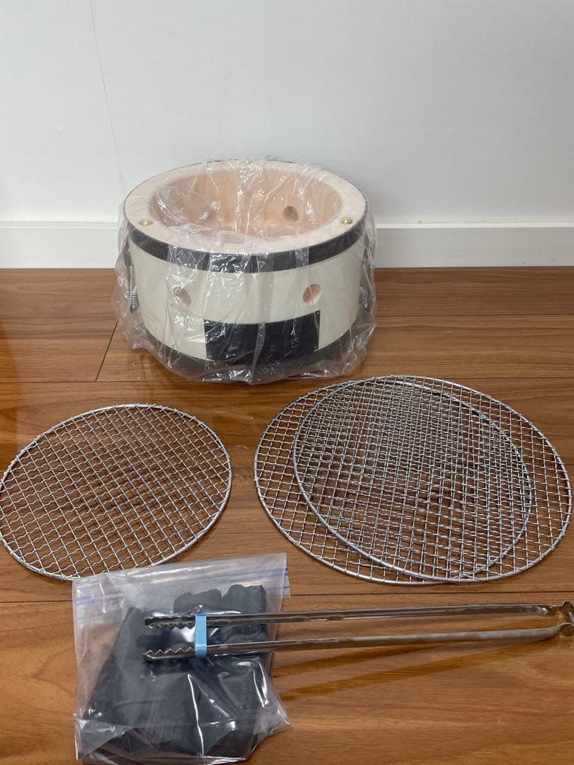 絶版入手不可 能登ダイヤ工業 極厚天然珪藻土切り出し七輪30cm特大　ステン網付