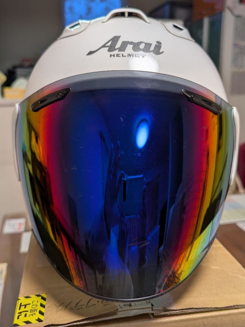 Arai SZ-RAM4 ジェットヘルメット61-62cmホワイトミラーシールド