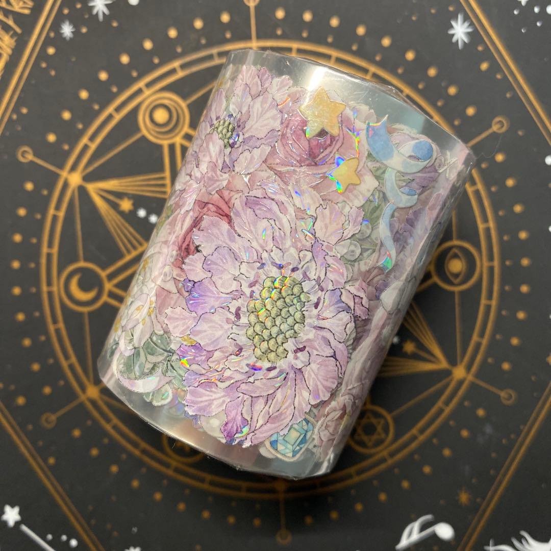 【O】海外　10m巻　貝殻光マスキングテープ　お花系/人物系/装飾系