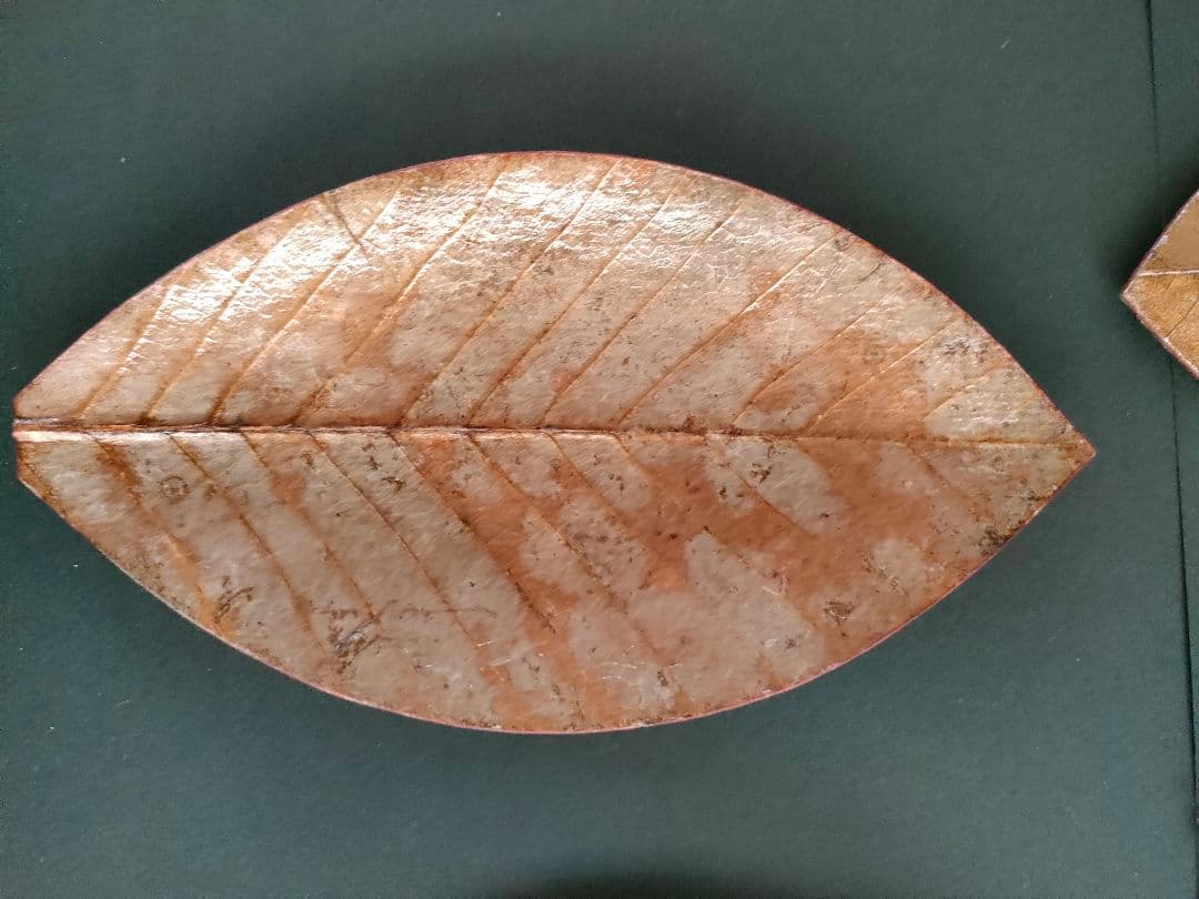 ●天然葉 プレスプレート 葉皿 5枚組アートオブジェ民藝ハンドメイドインテリア