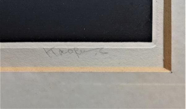 齋藤カオル「「風（その足もとに）」」 メゾチント（銅版画）作品