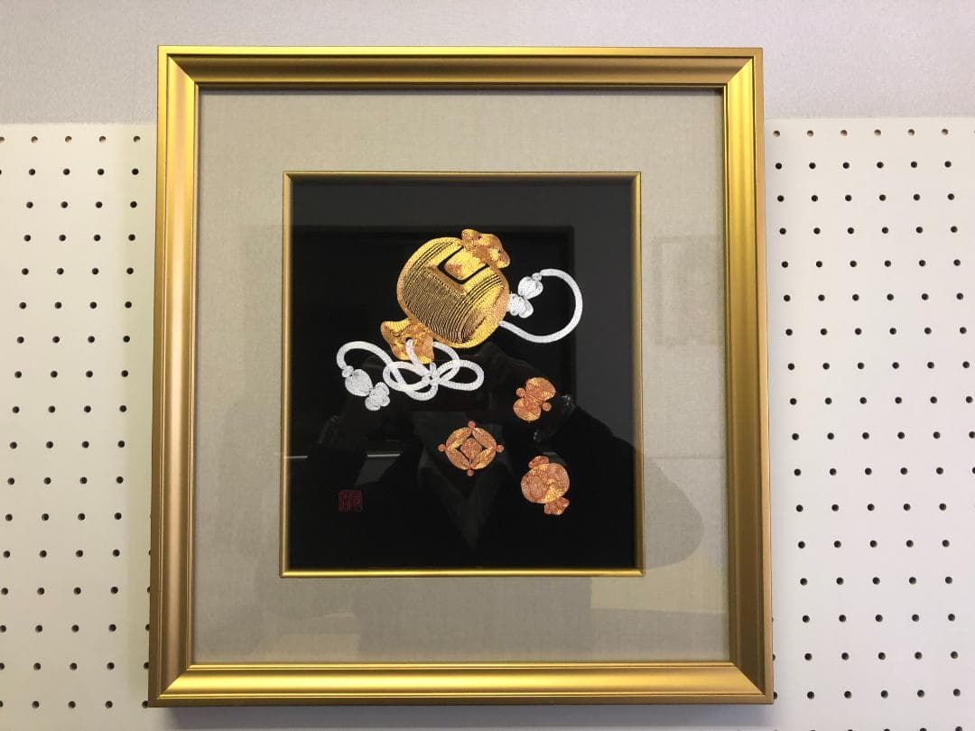 刺繍画　金の小づち