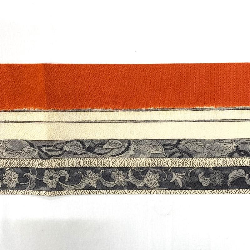 508mn63▲多ち花 縮緬 花唐草 青海波 九寸名古屋帯▲美品