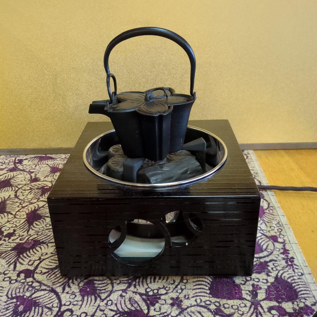 燗鍋、酒器、鉄瓶　桜　喜多庄兵衛作