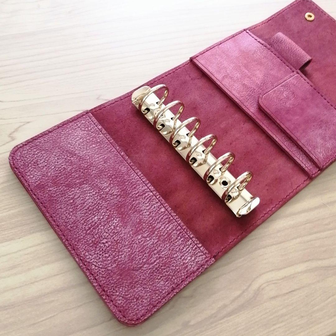 ミニ6 システム手帳 ワインレッド