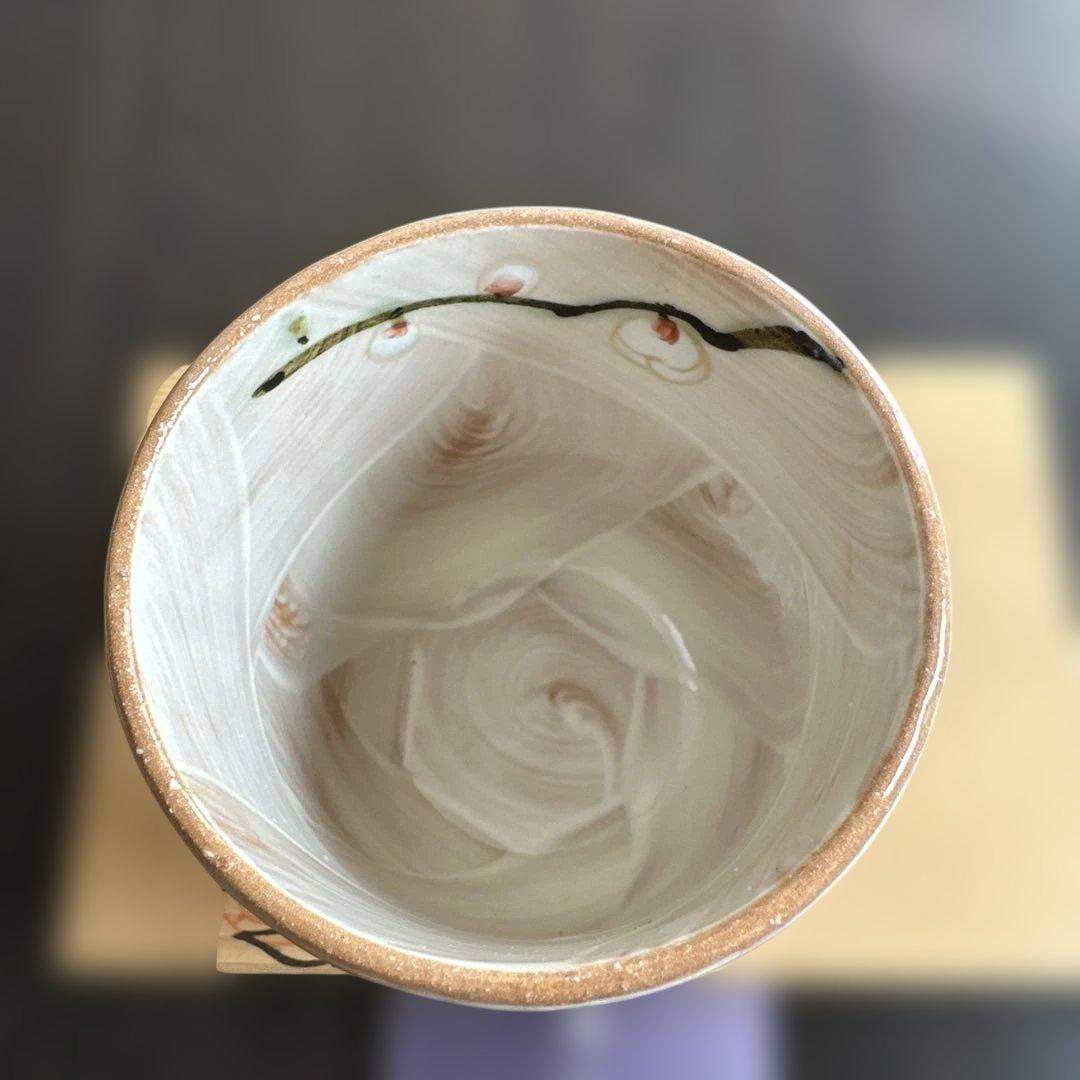 京焼　陶葊　土渕陶葊　夫婦湯呑み　 紅白梅