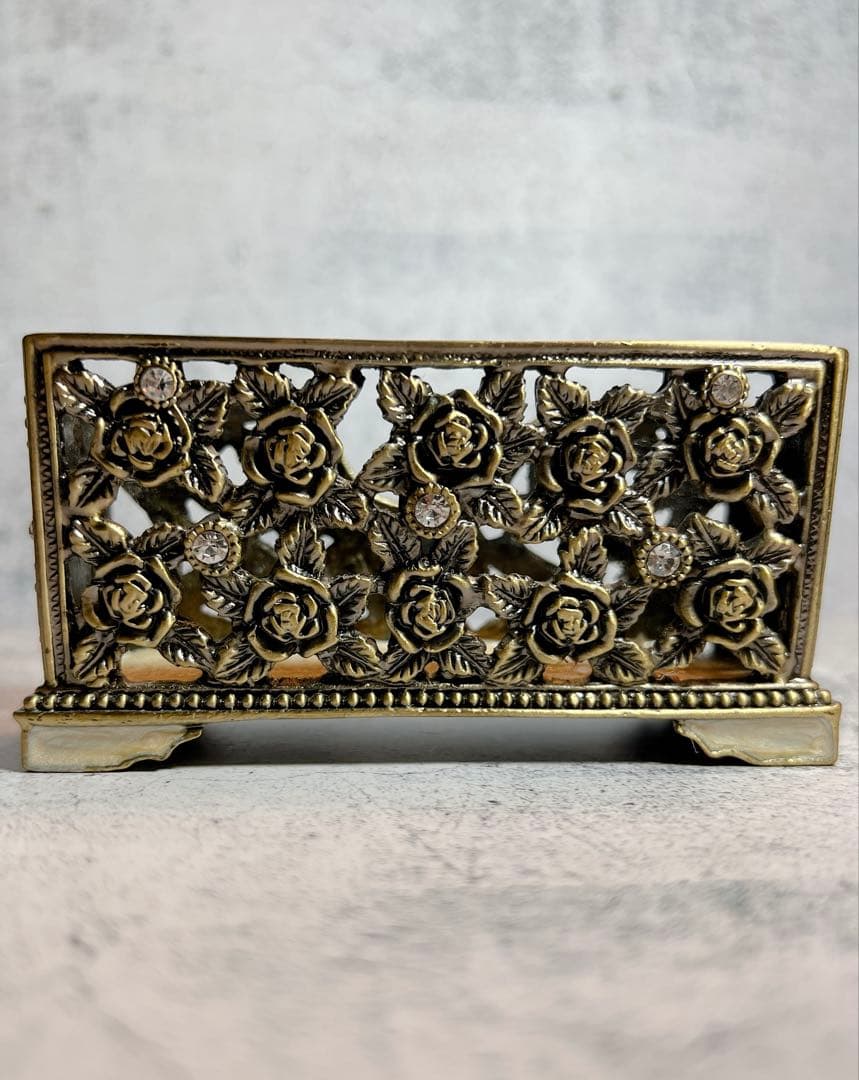 アンティーク　カードスタンド　薔薇